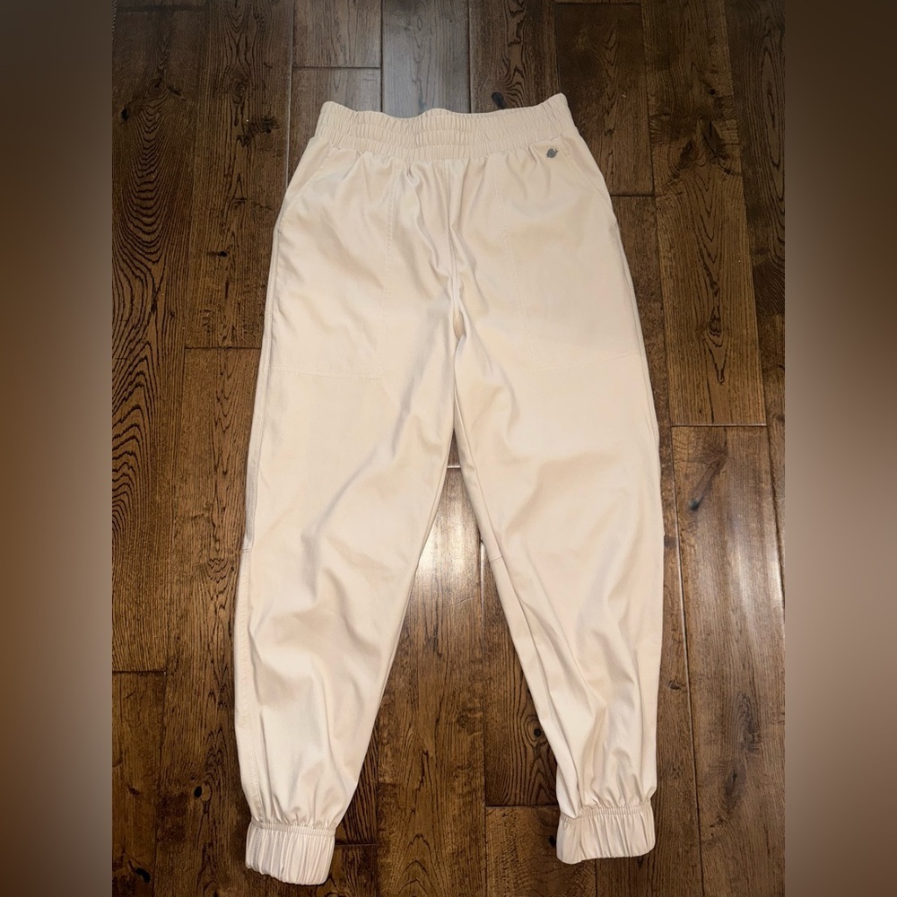 CALIA by Carrie Underwood Faux Leather Cream Athletic Jogger Pants Size Small - Picture 3 of 5